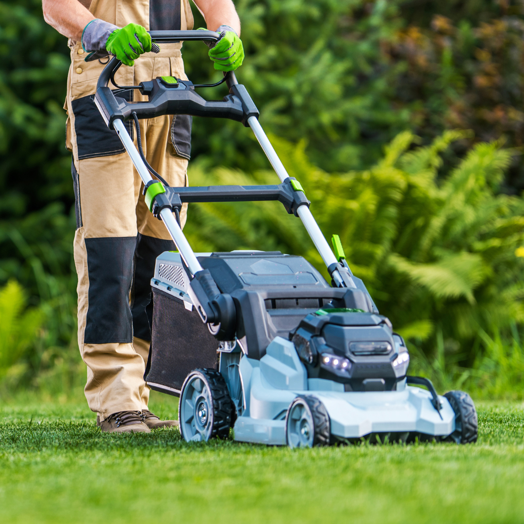 Our Team Member is Using Grass Trimming Machine